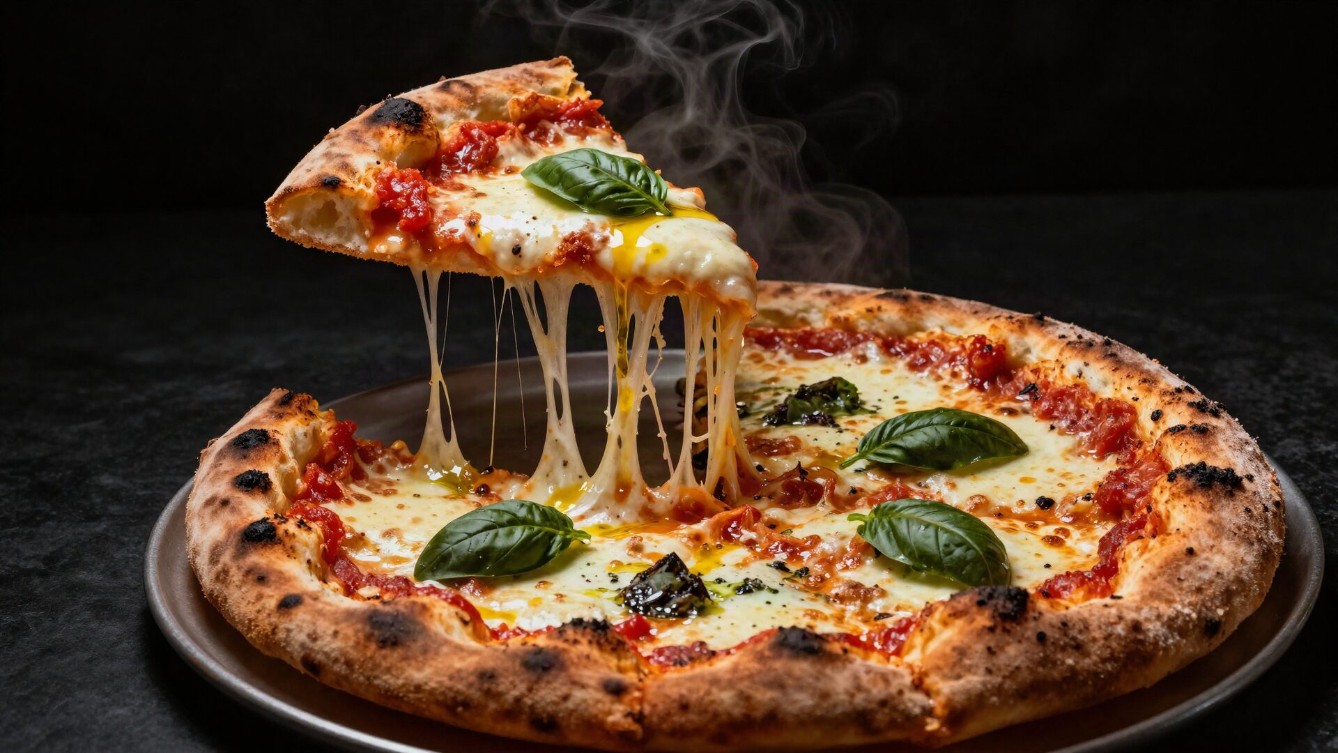 Pizza uit de oven, filmisch in beeld gebracht